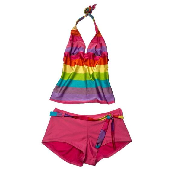 So Clothing Wear It declare It Size XS Vintage Y2K Tankini Set With Halter Top - Picture 2 of 6